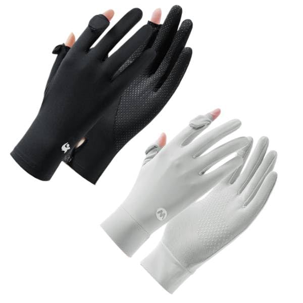 PALAY® 2 Pairs Sun Protection Gloves for Women, UPF 50+ Ice Silk Cooling Full Finger Non-Slip Touch Screen Gloves, Breathable Outdoor Cycling Driving Fishing, Black, One Size, Snap Button Closure PALAY® 2 Pairs Sun Protection Gloves for Women, UPF 50+ Ice Silk Cooling Full Finger Non-Slip Touch Screen Gloves, Breathable Outdoor Cycling Driving Fishing, Black, One Size, Snap Button Closure